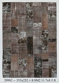 8'3'' x 11'6'' Vintage Wool Runner Rug - 20982