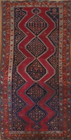 Antique Wool Karabakh Oriental Area Rug 5x10