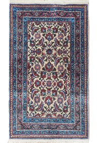 2.11 x 4.6 Navy Blue Semi-Antique Persian Herati Rug 23535