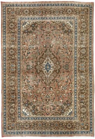 Semi Antique Muted Floral 6X9 Distressed Vintage Oriental Rug