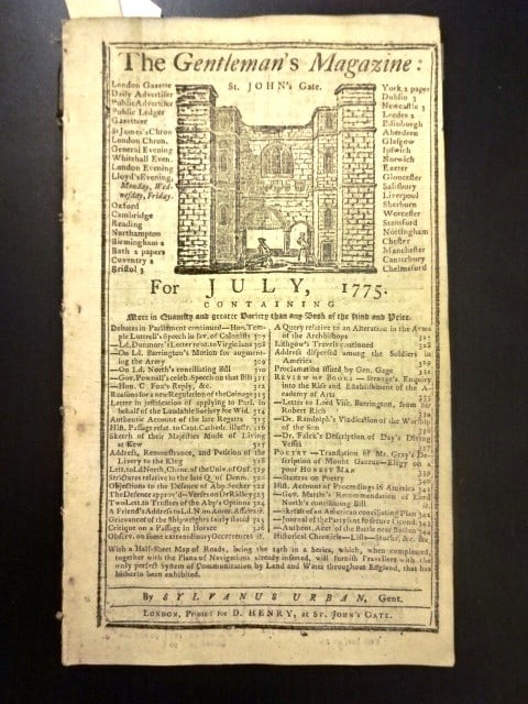 1775 Gentlemans Magazine Battle of Bunker Hill (1 of 7)