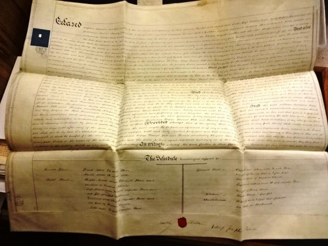 1849 English Vellum Indenture Hackney London (1 of 3)