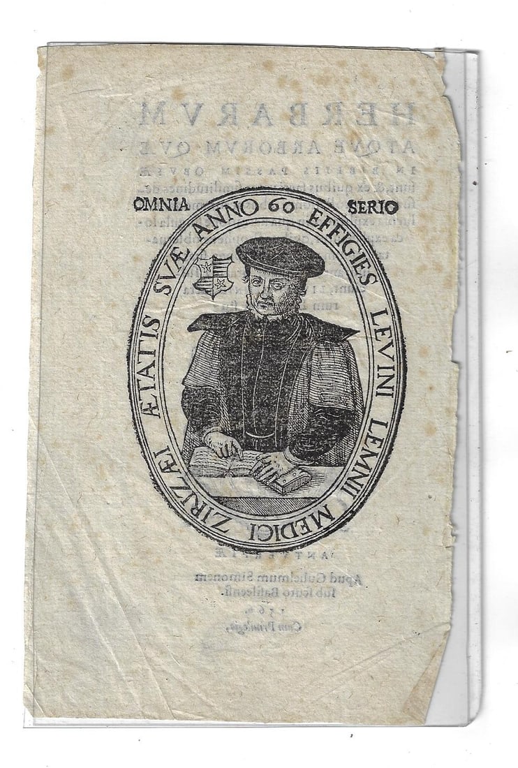 1566 Title Leaf Herbarum Levinus Lemnius (1 of 2)