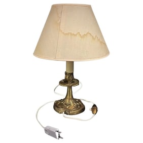 Mid-20th Century Brass Lamp Base with Shade