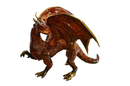 Dragon Bronze Statue with Brown Enamel Finish 32″ x 36″ x 25″H