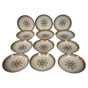 Rare Set of 12 French CNP Grès de la Vallée Dessert Bowls