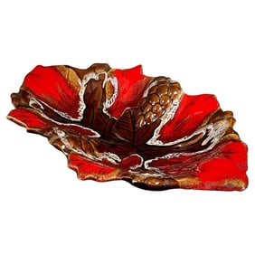 Vintage 20th-Century Vallauris Leaf-Shaped Serving Platter