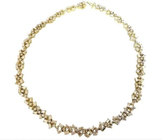 15.00 Carat Diamonds Baguette & Rounds Eternity Riviera Necklace 18kt Ref 12328*