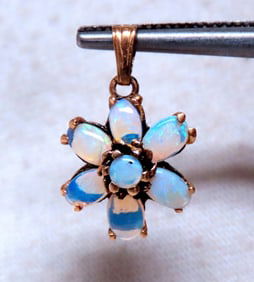 Vintage Opal Cluster Pendant 14kt 12512**