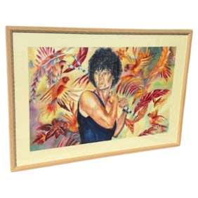 Original Watercolor on Paper Portrait Painting by Edee Joppich