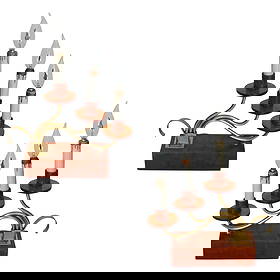 Pair of Hollywood Regency Three Candle Bakelite and Brass Table Lamps: Pair of ornate three candelabra Bakelite and brass table lamps in caramel/butterscotch color. Measures: 12" wide x 3" deep x 19" tall. Reserve: $1,785.00 Shipping: Domestic: Shipping rates are determ