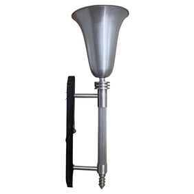 Large 30" Machine Age Spun Aluminum & Steel Torchiere Wall Sconce, 4 Available