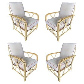 Rare Restored "1949er" Rattan Lounge Chair for Ficks & Reed Set