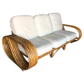 Restored 6-Strand "Speed" 3-Seat Sofa With Arched Base