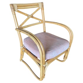 Rattan 2-Strand X-Back Lounge Chair with Streamline Speed Arms