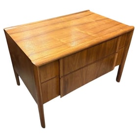 Mid Century "Parallel" Walnut End Table Commode by Barney Flagg For Drexel