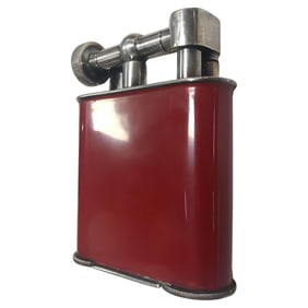 1920 Red Enamel Lift Arm French Table Lighter