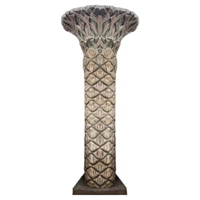10-Foot Fiberglass Art Deco Grand Palm Tree Architectural Column, 2 Available