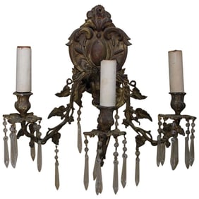 Ornate Bronze Rococo Wall Sconce