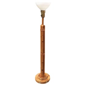 Restored 8-Strand Rattan Lamp W/ Stepped Base