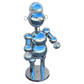 1975 Post-Modern Chrome Bubble Ball Robot Lamp by Torino Lamps