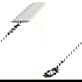 Hollywood Regency Cast Iron Torchiere Floor Lamp by Rembrandt: Rembrandt cast iron torchiere floor lamp with circular base and elegant floral wrought iron details. Reserve: $1,110.00 Shipping: Domestic: Shipping rates are determined by destination International: