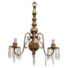 American Colonial Style Brass Candelabra 3 Light Wall Sconce