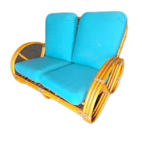Restored Mid Century 3 Strand Full Pretzel Settee W/ Open Base