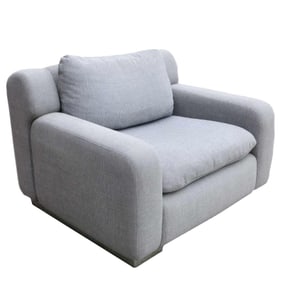 Futurist 1980s Modern Grey Overstuffed Lounge Chair by George Kasparian