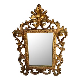 Gilded Cast Iron Frame Tabletop or Wall Mount Mirror