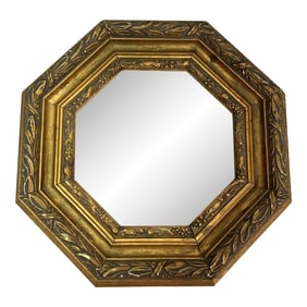 Octagon Carved Gilt Wood Frame Mirror