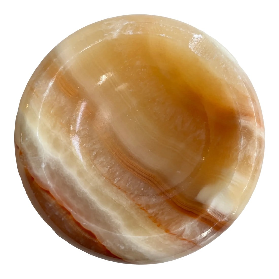 Mid Century Marble Onyx Ashtray Catchall Dish in Neutral Coastal Sand Color (1 of 11)