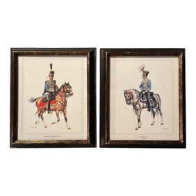 1960s Framed Prints of Military Dress Cavalry Officers - Great Britain 1845 and Kingdom of the Nethe