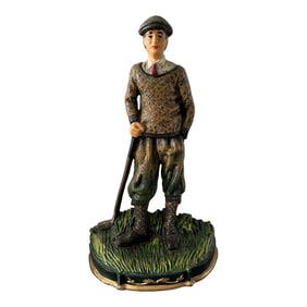 Vintage Male Golfer Cast Iron Doorstop