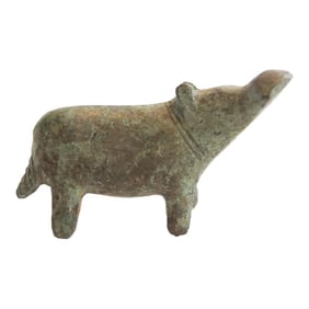 Vintage African Oxidized Hippo Figurine