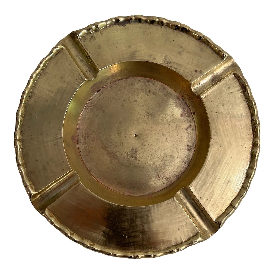 1960â€™s Hollywood Regency Brass Ashtray With Faux Bamboo Trim (1 of 7)