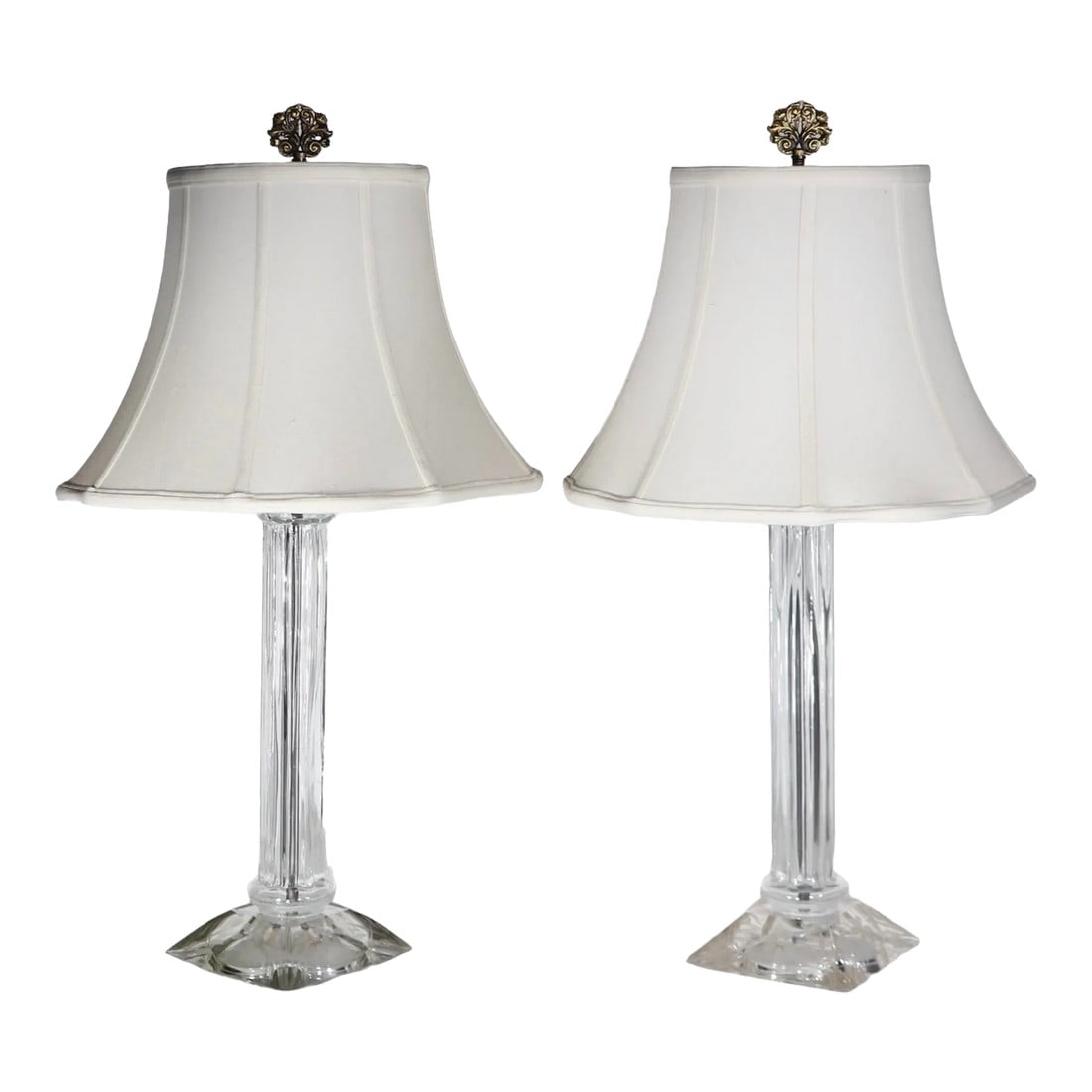 Pr. Art Deco Mid Century Glass Column Lamps (1 of 10)