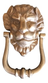 1970s Art Deco Lion Brass Door Knocker