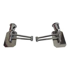 Vintage Polished Chrome and Lucite Swing Arm Wall Lights - a Pair