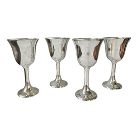 Vintage Mid Century F.B. Rogers Silver Plated Mini Goblets / Cordials - Set of 4