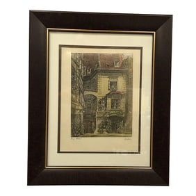 Mid 20th Century Print Signed on the Bottom, Framed