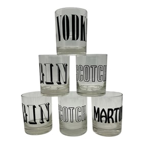 Mid Century Spirits Glasses - Set of 6