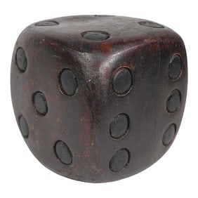 Large Folk Art Carved Wood Dice
