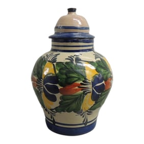 Vintage Colorful Hand Painted Decorative Moroccan Vase