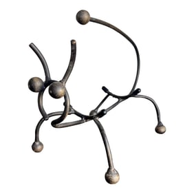 1960s Abstract Animal Iron Wine Bottle Holder