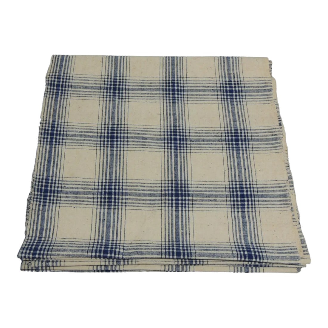 Vintage Off-White and Blue Asian Silk Plaid Fabric: Vintage Off-white and Blue Asian Silk Plaid Fabric Size: 18.5"W x 270" Long About 7.75 yards Condition: Alterations: Original Condition Unaltered Imperfections: Some Imperfections Condition Notes: Goo