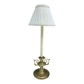 1970s Brass Lamp Base With Shade Included
