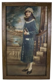 Deco Era Hand Colored "Fashionable Woman" Photograph