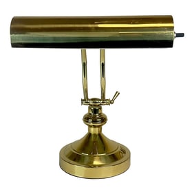 1970s Mid-Century Art Deco Articulating Brass Piano Desk Lamp.