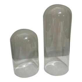 Pair of Vintage Thin Glass Domes